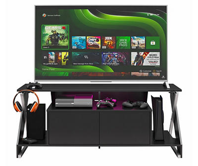 NTense Xtreme Black LED Gaming Console & TV Stand