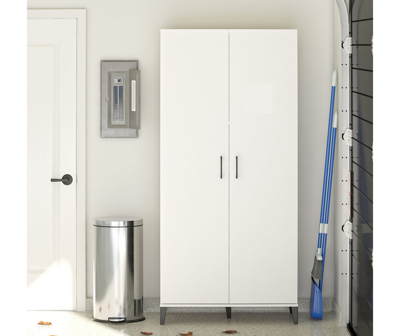 System Build Amplus White 2-Door Storage Cabinet