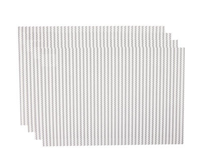 White & Gray Stripe Placemats, 4-Pack