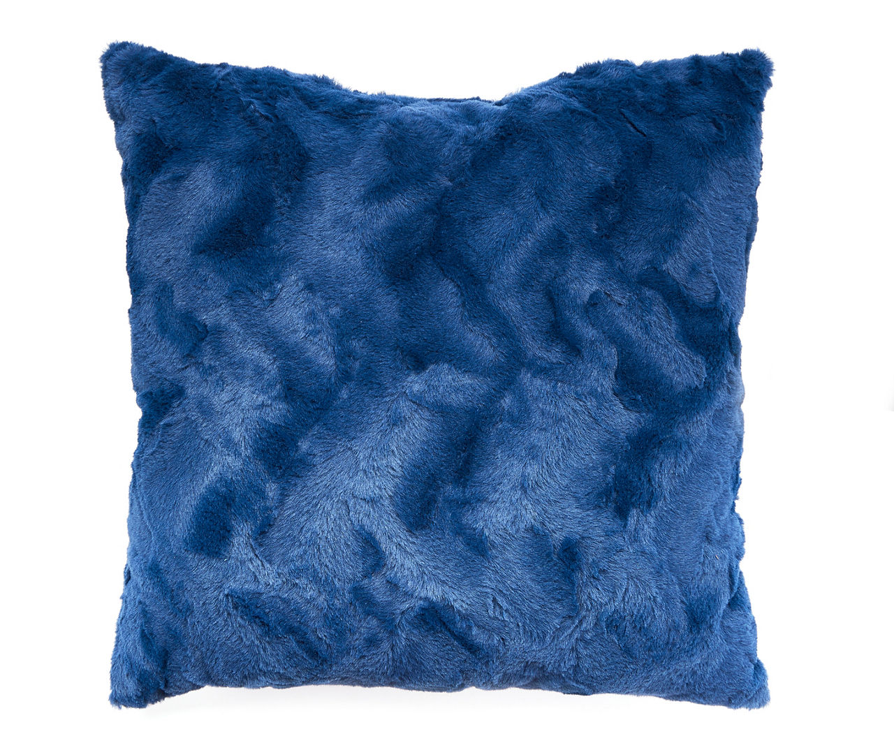 Denim Blue Textured Faux Fur Square Throw Pillow Big Lots