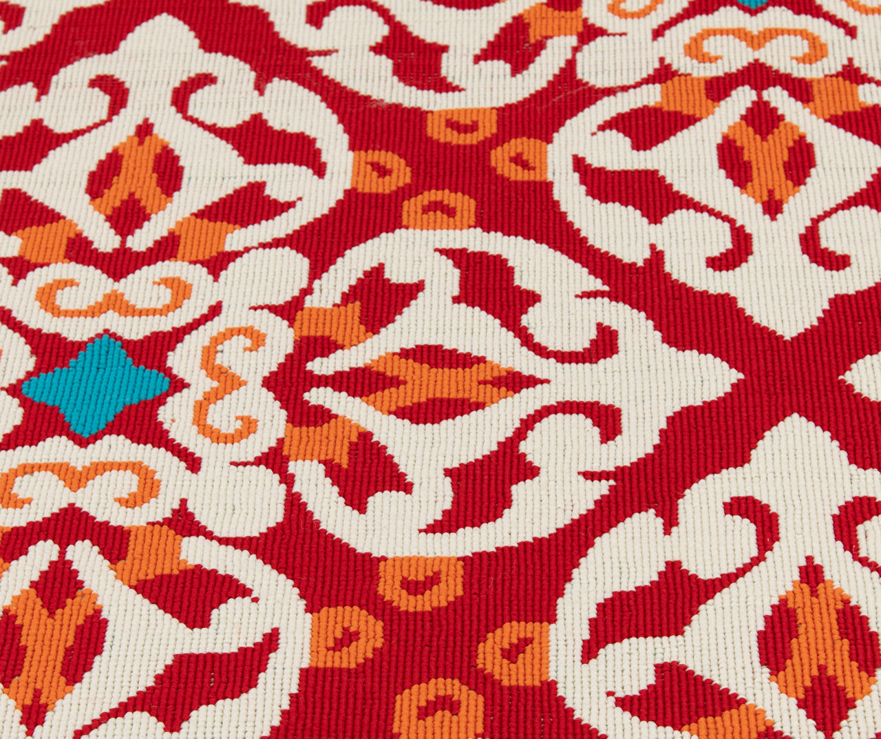 Rilassare Red & Orange Medallion Lattice Outdoor Area Rug, (6.5' x 9')