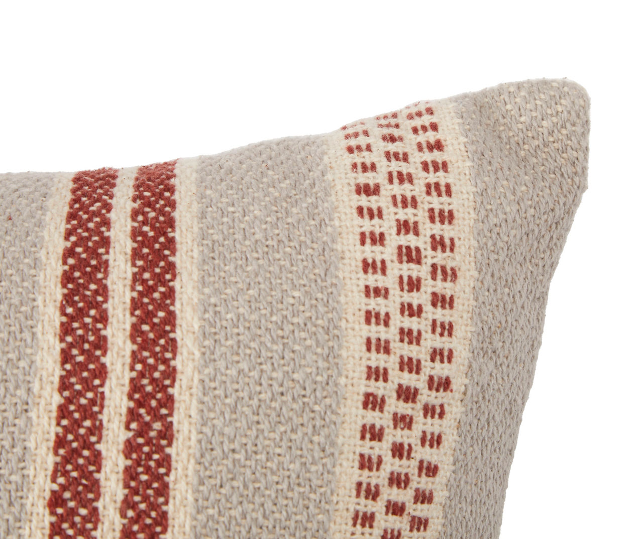 Broyhill Gray & Red Stripe Throw Pillow