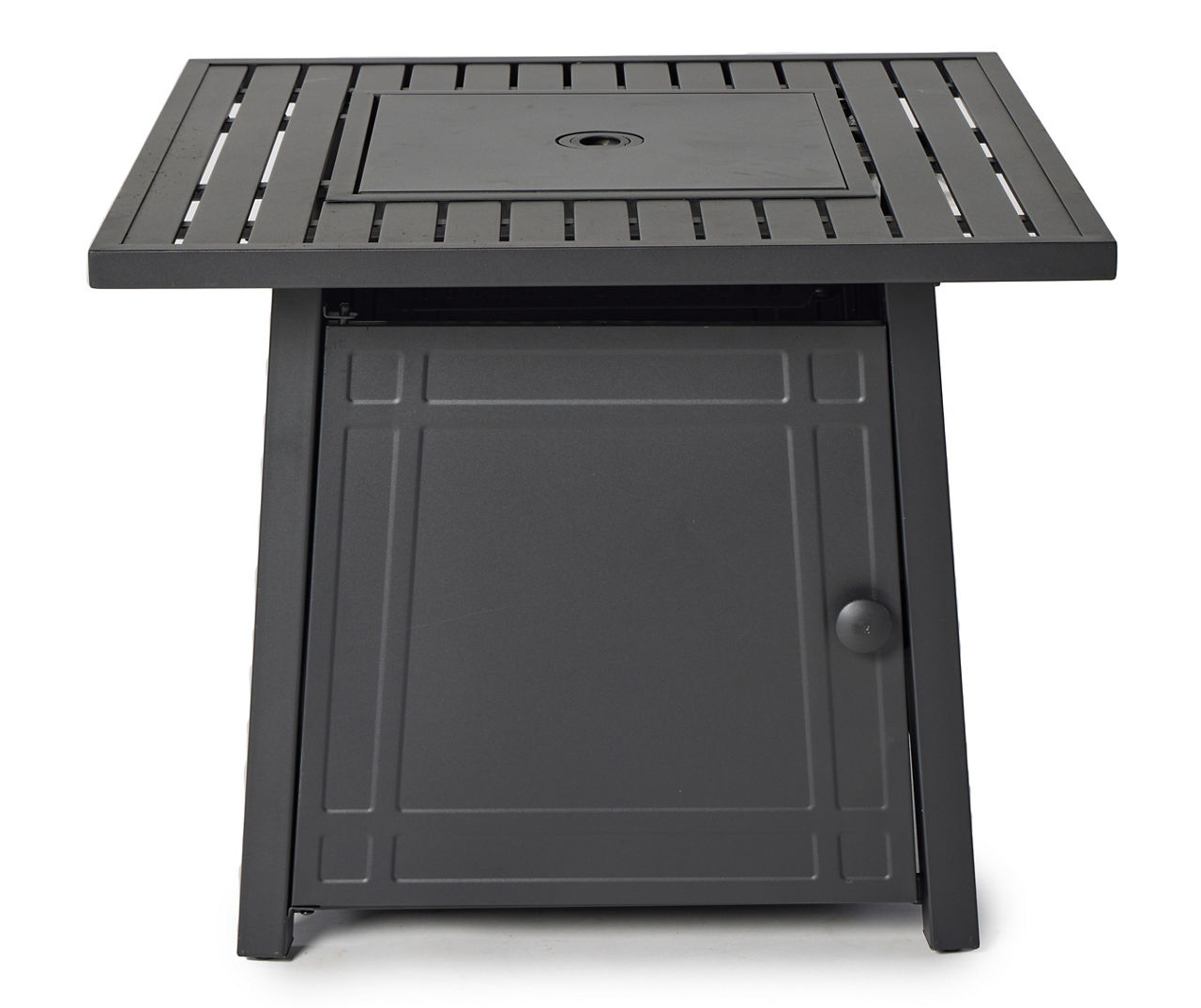 Black Slat-Top Gas Fire Pit