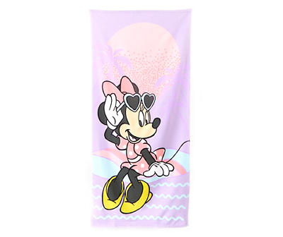 Purple & Pink Lovely Lady Minnie Mouse Beach Towel