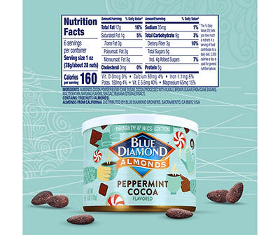 Peppermint Cocoa Almonds, 6 Oz.