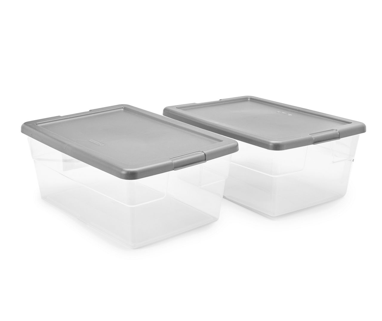 Clear Plastic Storage Bins, 2-Pack