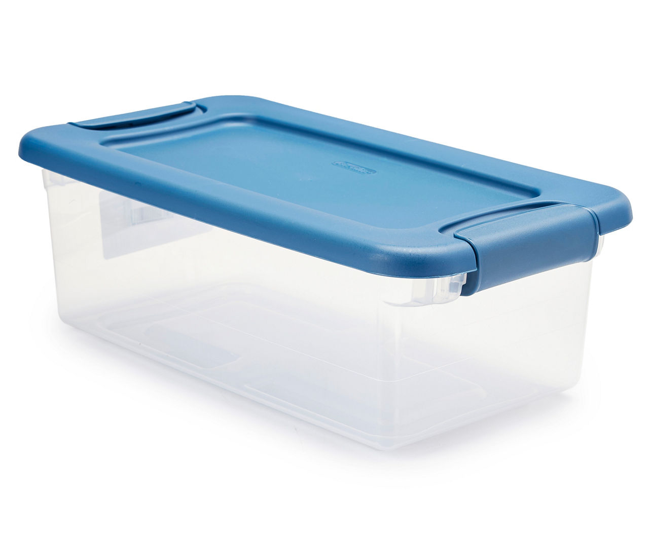 Sterilite Stackable 6 Qt Storage Box Container, Clear, Marine Blue Lid (30  Pack)