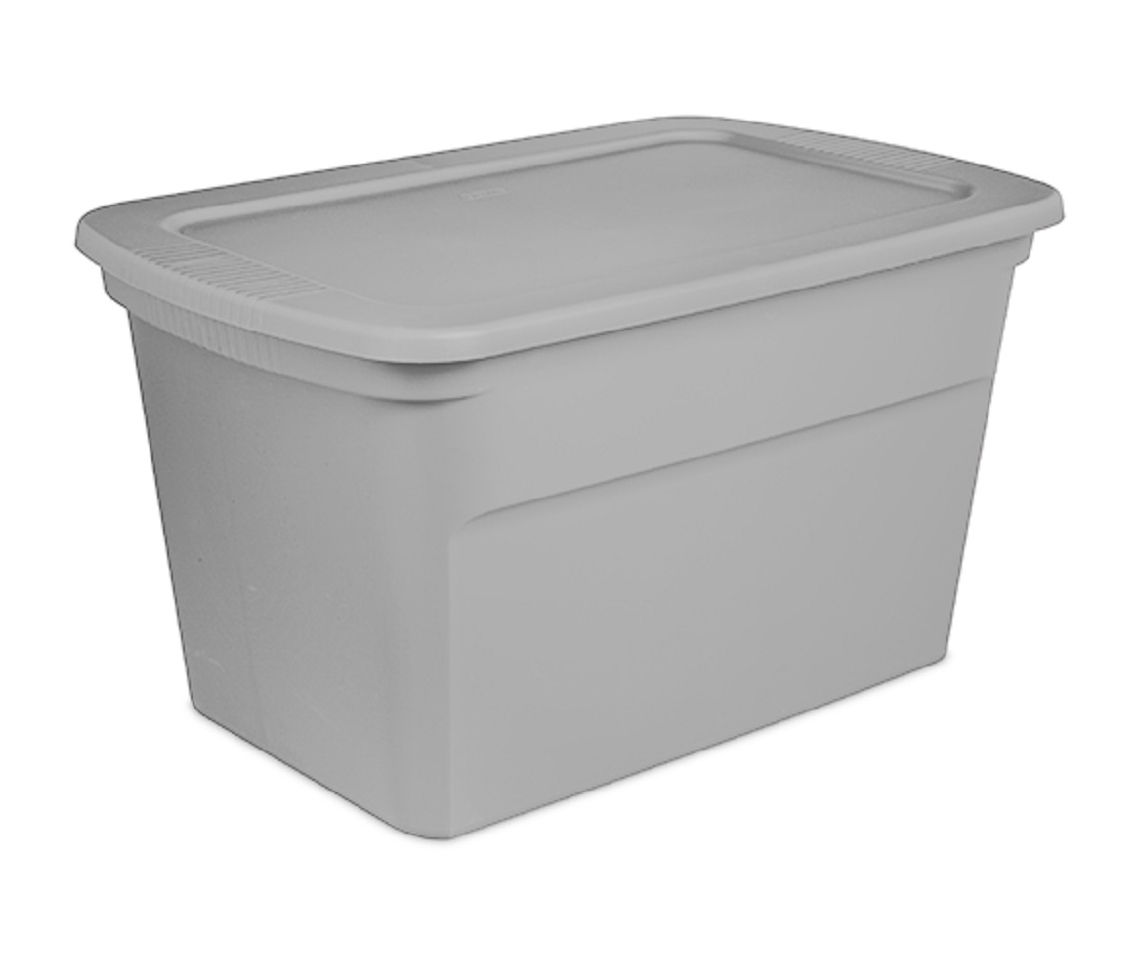 Sterilite 30 Gallon Plastic Storage Box, Gray 