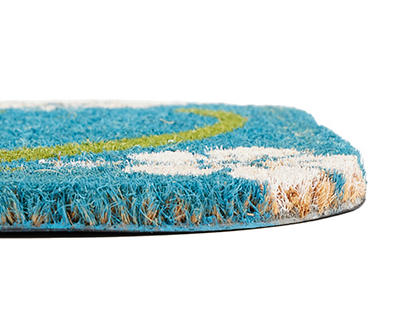 Multi-Color Patterned Flip-Flops Shaped Coir Doormat