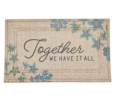 "We Have It All" Tan Floral Doormat