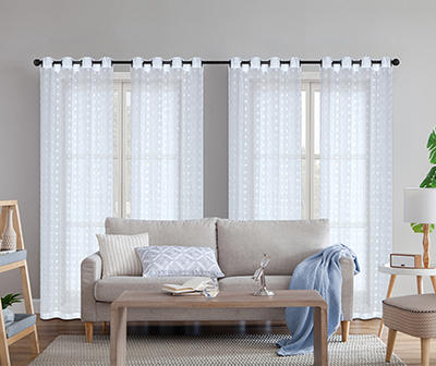 Theresa Tufted Sheer Grommet 4-Piece Curtain Panel Set