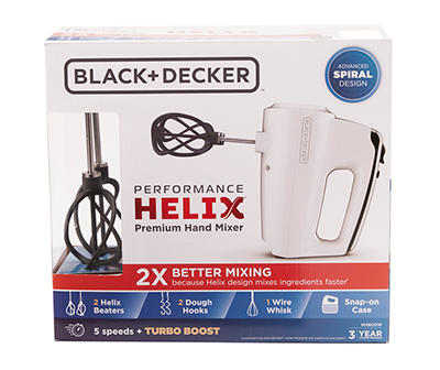 Black + Decker White Performance Helix Hand Mixer