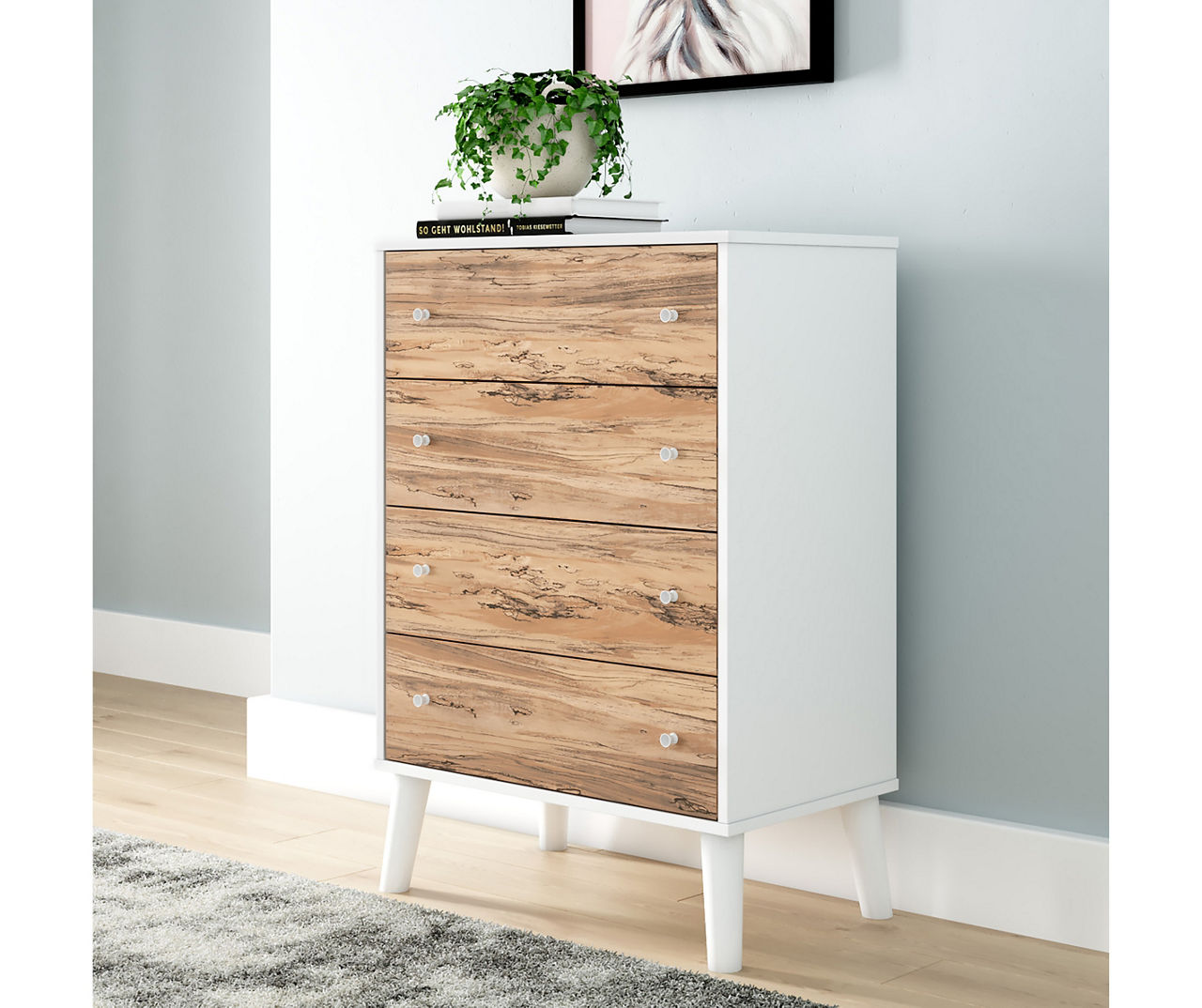 Piperton White 4-Drawer Storage Chest