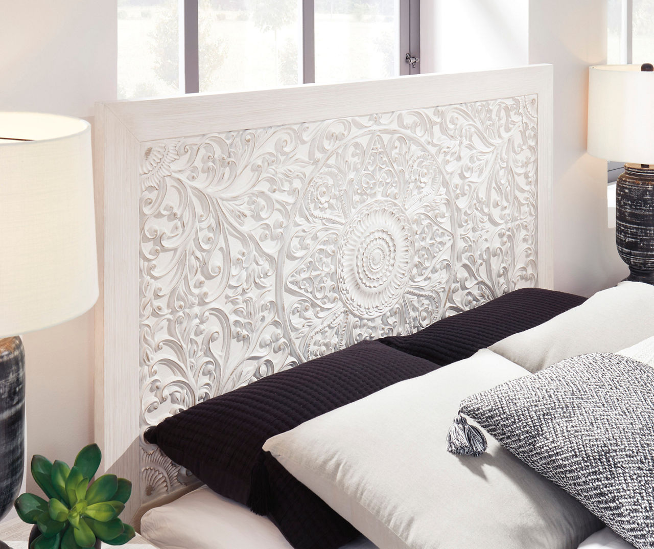 Carved on sale medallion headboard