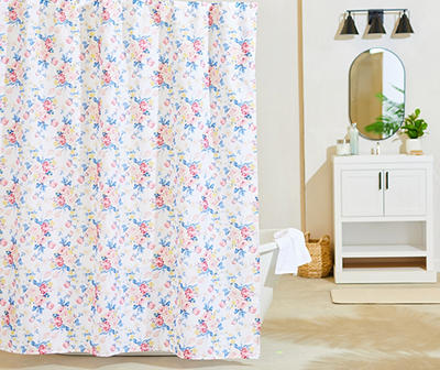 Jane Floral Polyester Shower Curtain Set