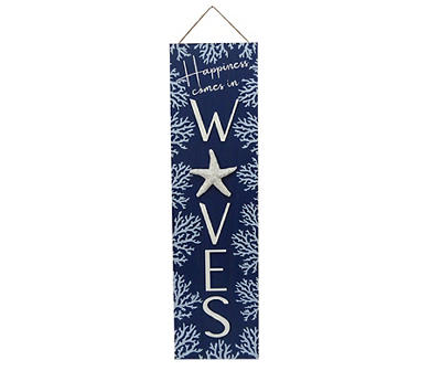 "Happiness Comes In Waves" Starfish Vertical Wall Decor