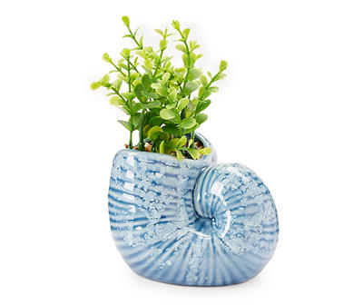 Artificial Greenery in Ceramic Shell Pot