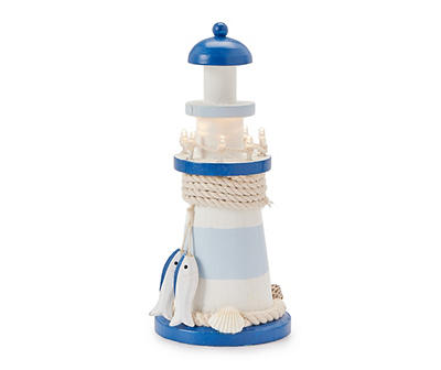 Blue & White Lighthouse LED Tabletop Decor