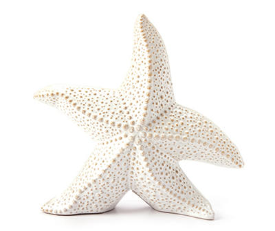 White Starfish Ceramic Tabletop Decor