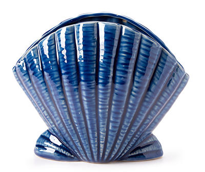 Blue Clamshell Ceramic Tabletop Decor