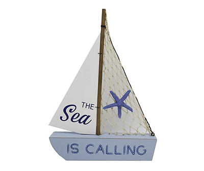 "Sea Is Calling" Sailboat Tabletop Decor