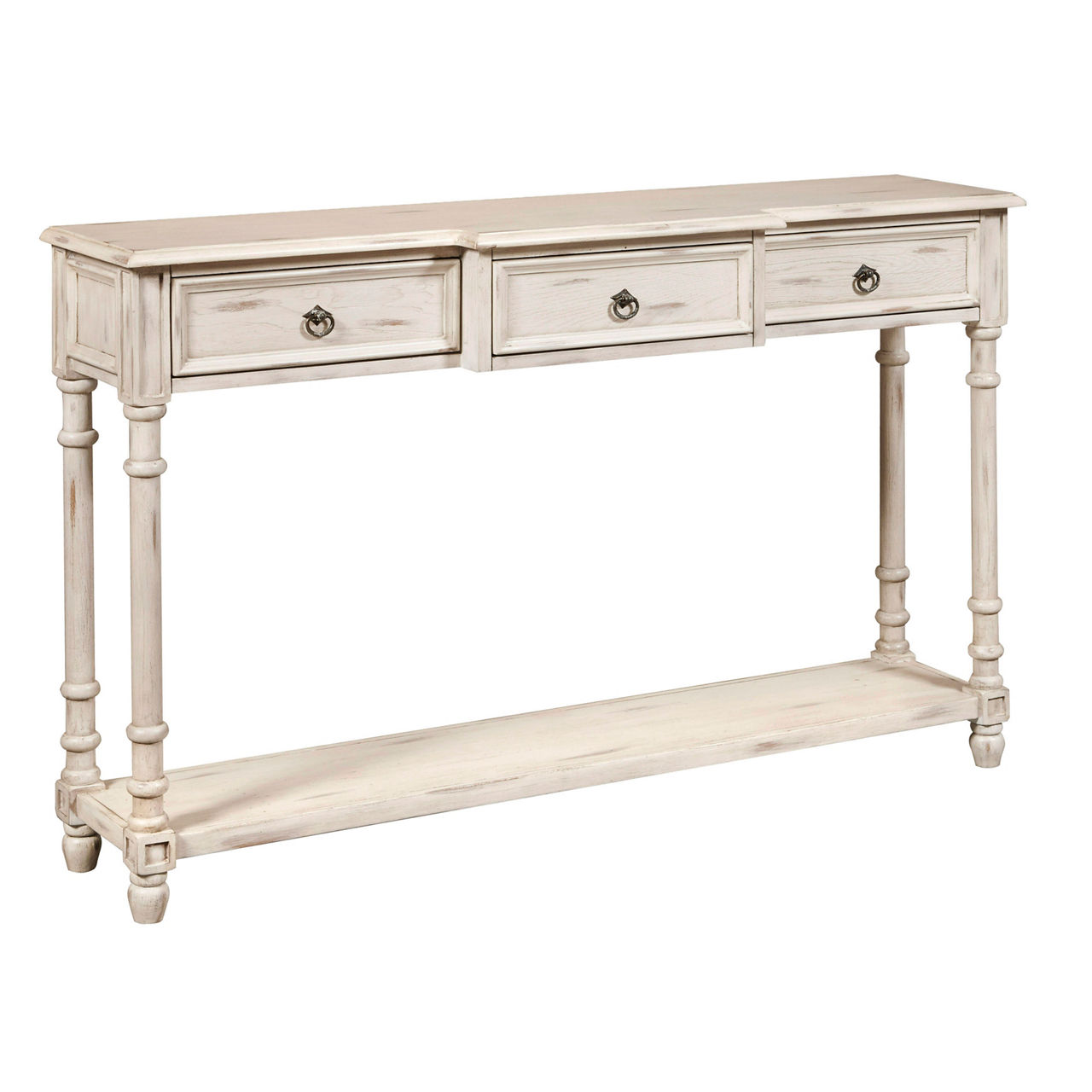 White 3 Drawer Entryway Console Table