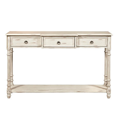 White 3-Drawer Entryway Console Table