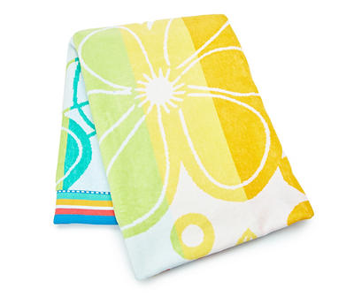 Florina White & Rainbow Daisy Jacquard Beach Towel