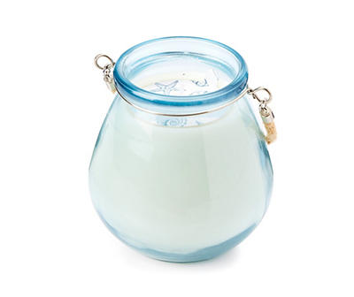 Grecian Getaway Coconut & Wood Light Blue Jar Candle With Jute Rope, 15 oz.