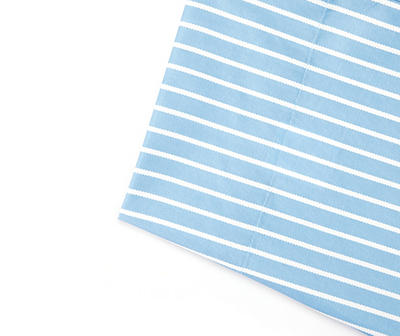 Blue & White Stripe King 4-Piece Microfiber Sheet Set