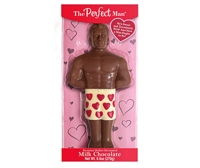The Perfect Man Valentine's Solid Decorated Milk Chocolate, 9.5 Oz.