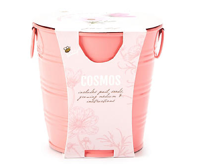 Cosmos Grow Kit in Pink Tin Planter