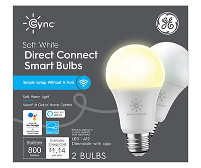 Cync Soft White Direct Connect Smart Bulb, 2-Pack
