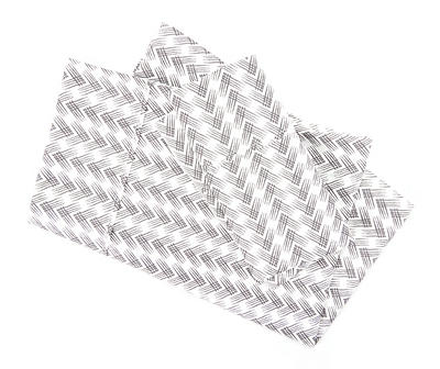 Gray & White Chevron Queen 4-Piece Microfiber Sheet Set