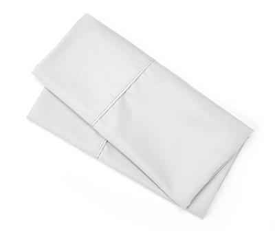 Light Gray Microfiber Pillowcases, 2-Pack