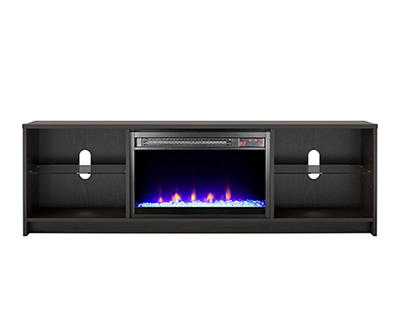 60" Crystal Espresso Electric Fireplace Console with LED Lighting