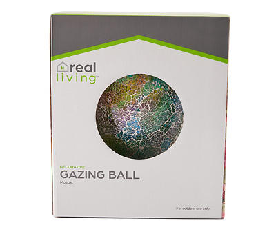 8" Blue, Green & Yellow Mosaic Glass Gazing Ball