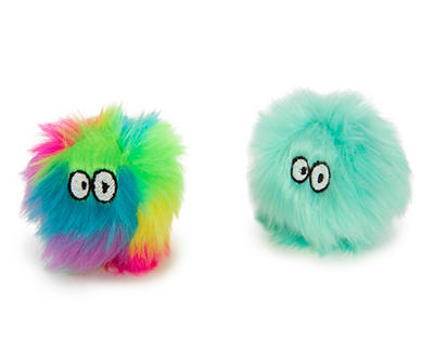Fuzzy Friends Plush Ball Cat Toy, 2-Pack