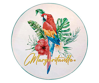 White & Turquoise Parrot Lazy Susan