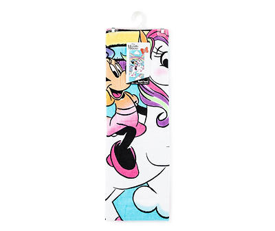 Blue & Pastel Minnie Mouse Unicorn Beach Towel