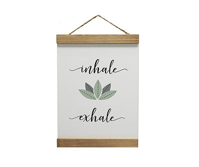 "Inhale Exhale" Lotus Hanging Wall Sign