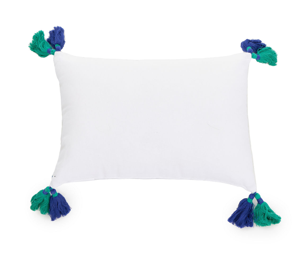 Real Living Blossom White Blue Peacock Rectangle Throw Pillow Big Lots   810593954 A8 1