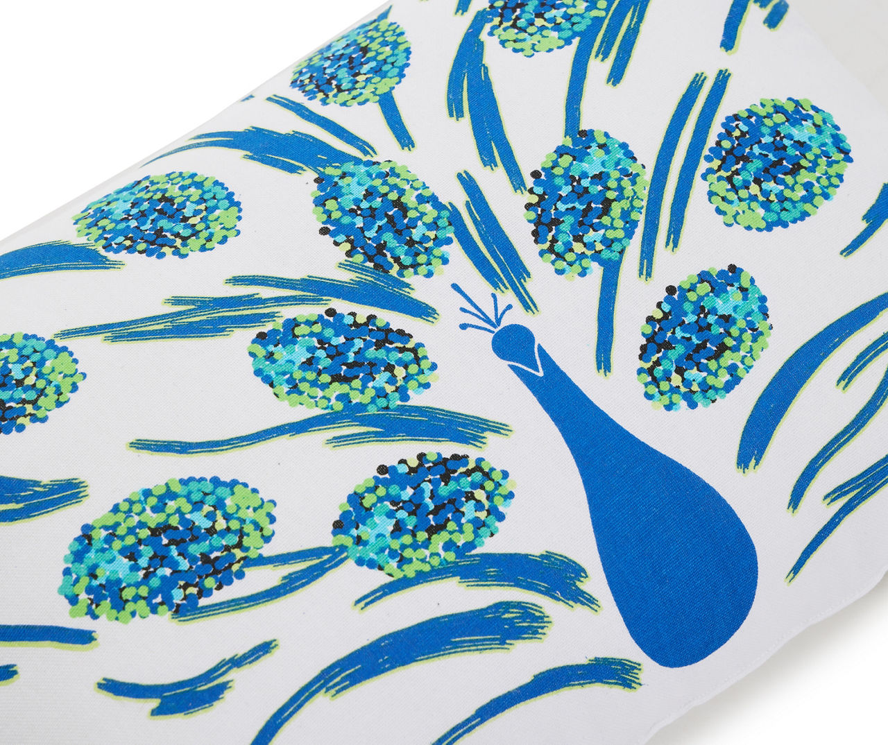 Real Living Blossom White Blue Peacock Rectangle Throw Pillow Big Lots   810593954 A8 2