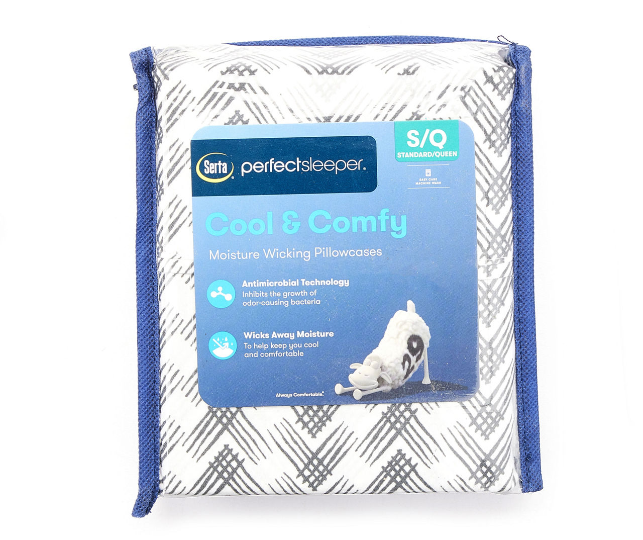 Serta Perfect Sleeper Gray & White Chevron Standard Pillowcases, 2Pack