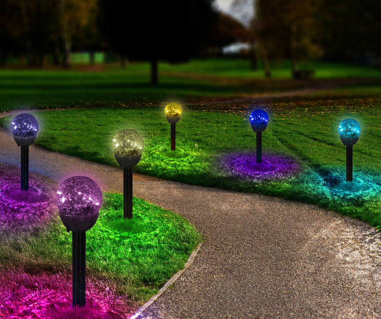 Crackle ball solar lights deals color changing