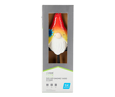 32.2" Orange Hat Gnome Solar Yard Stake