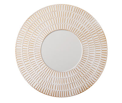 Grecian Getaway White & Gold Radial Round Wall Mirror
