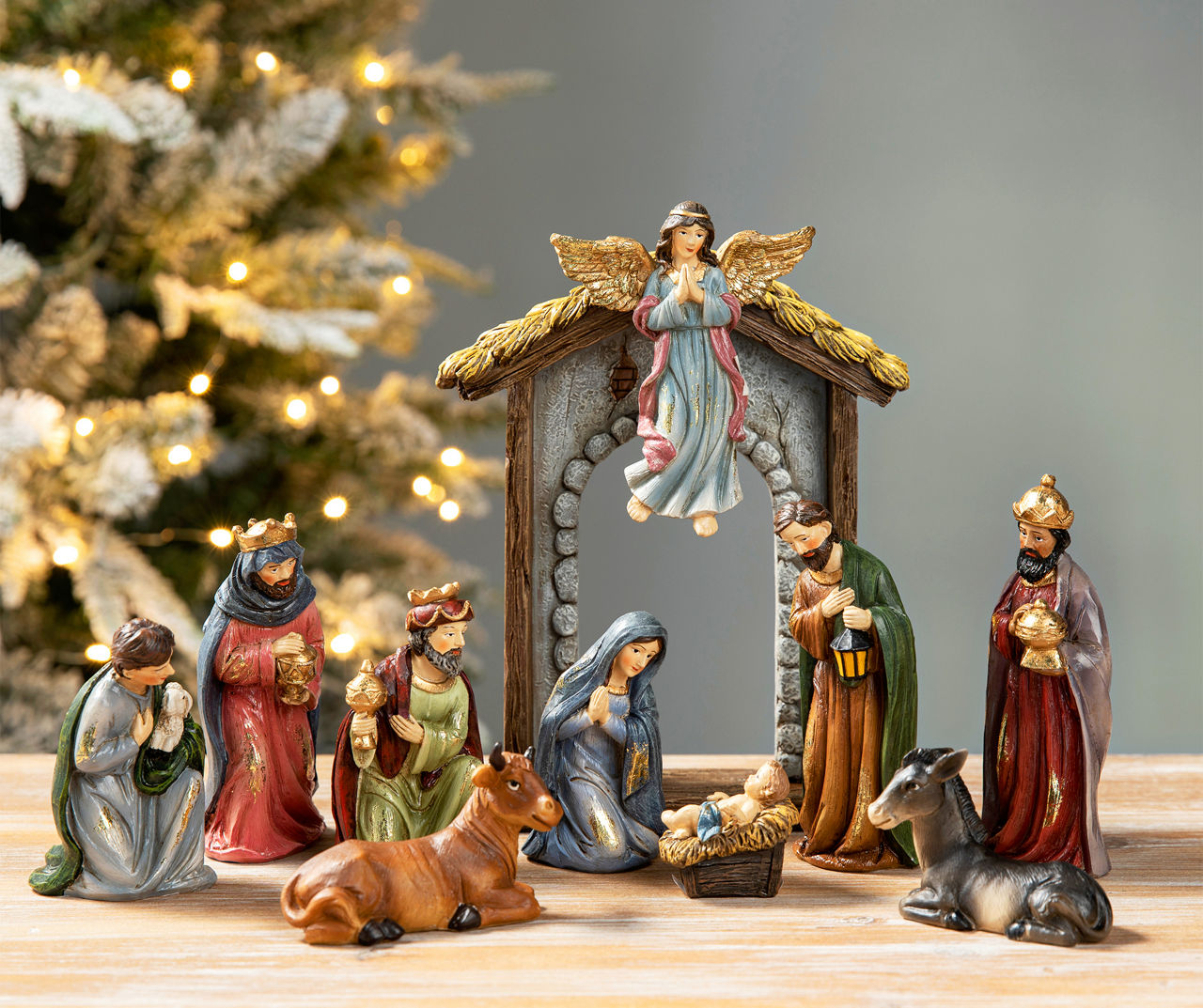 Nativity Scene 11-Piece Resin Figurine Set