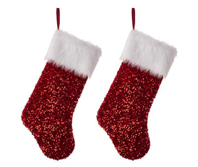 Red Sequin Stockings, 2-Pack