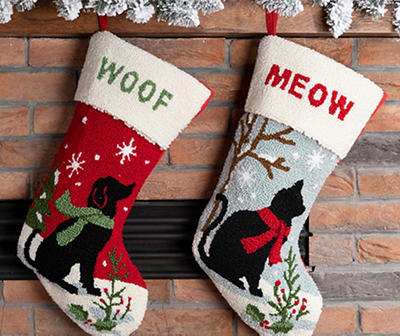 Cat & Dog Hooked Stockings, 2-Pack
